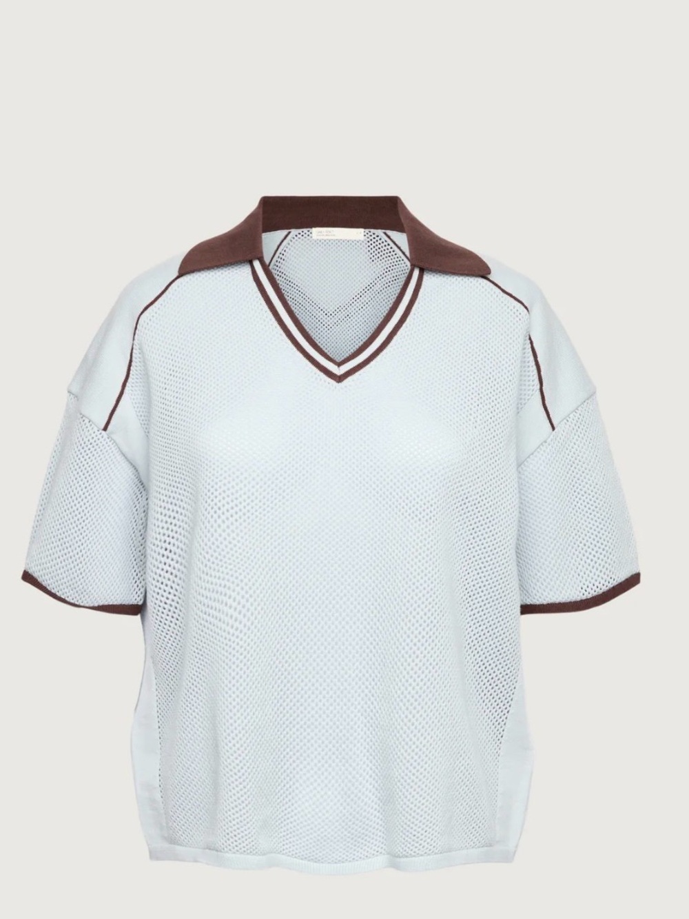 OAK+FORT V-Neck Mesh Polo